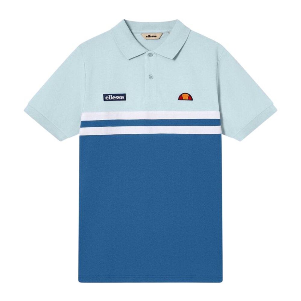 Ellesse Mens Muccia Colour Block Polo Shirt / Blue/Light Blue